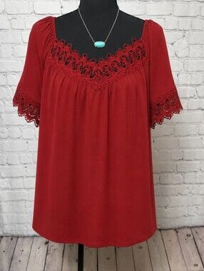 Daytrip Maroon Lace Women's Blouse